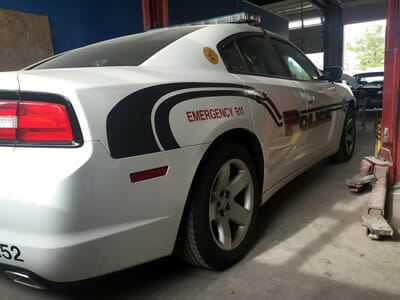 Repairing Smithfield Police Car